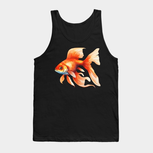 Orange Goldfish Tank Top by AI Art Originals